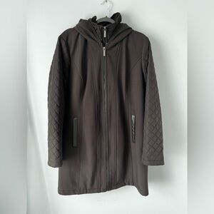 Michael Kors Quilted Sleeve Hooded Coat, XL